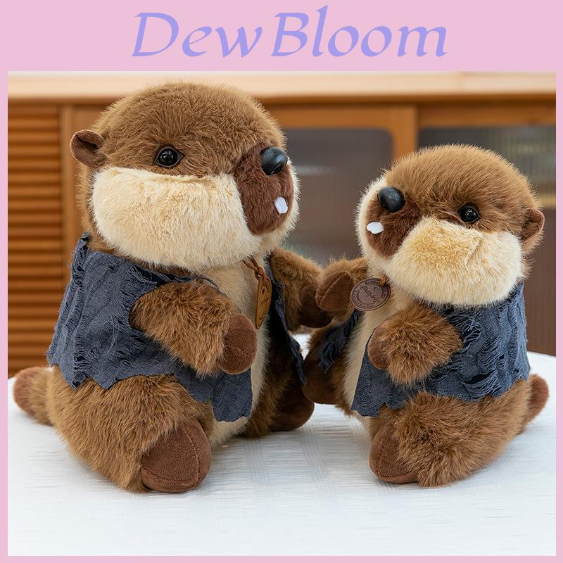 Bambola Giocattolo Peluche Marmotta con Gilet in Tessuto a Pelo Corto per Bambini e Decorazione della Casa