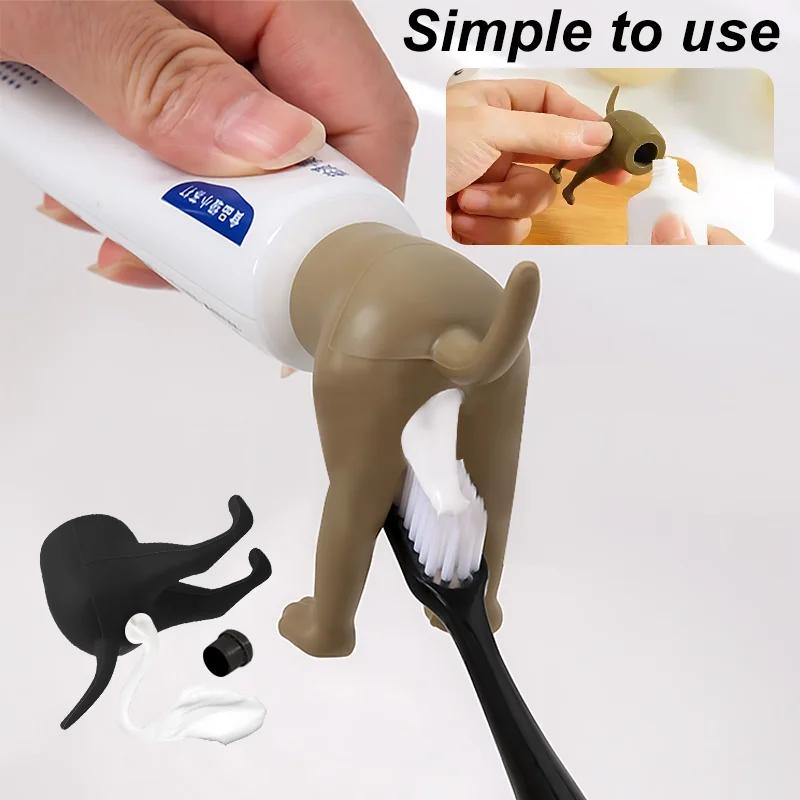Toothpaste Squeezer Dog Butt Toothpaste Topper Pooping Toothpaste Cap Bathroom Accessories Animal Funny Gadgets Gift For Friends
