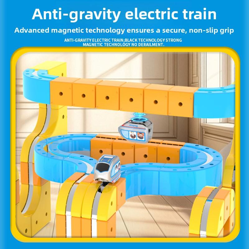 Non-Toxic Diy Building Blocks Magical Track Train Gravity Maze Toy Kids Magnetic Rail Car Cube Toy Educational Toy Christmas Birthday Gift