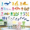 DECOWALL Numbers and Animals Wall Stickers Decorative Wall Art for DIY Wall Transfer Stickers for Room Living Kitchen DS12-8076 - Kindergarten,
