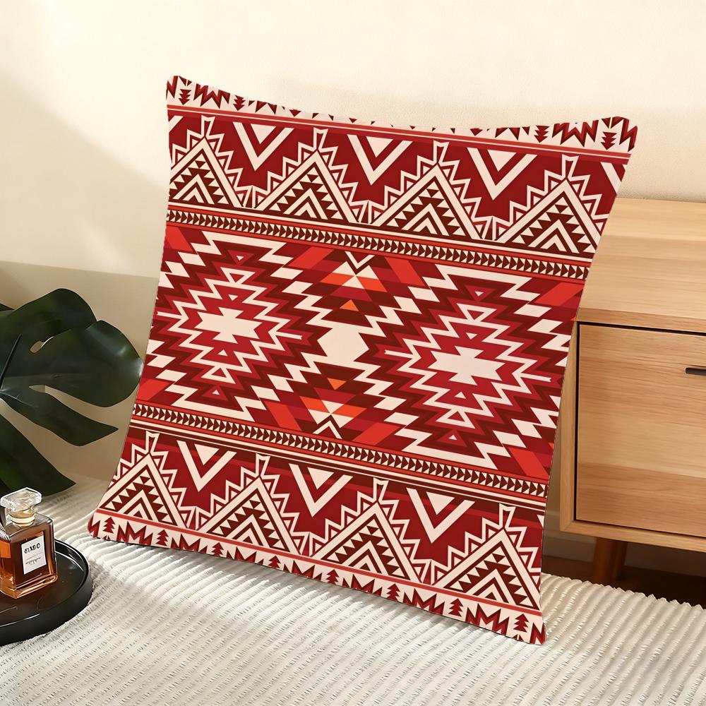 Geometric Patterns Cushion Cover Soft Short Plush Pillow Cover Smooth Cozy Texture Aesthetic Cushion Case Home Decor