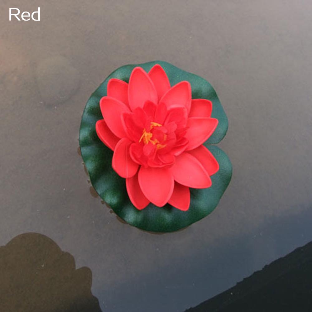 Floating Flower Lotus Home Yard Artificial Water Lily Pond Fish Tank Decor