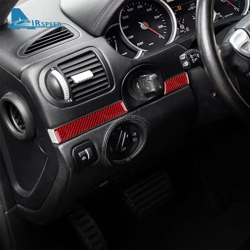 For Porsche Cayenne 2003 2004 2005 2006 2007 2008 2009 2010 Door Decor Interior Car Accessories Real Soft Carbon Fiber Sticker