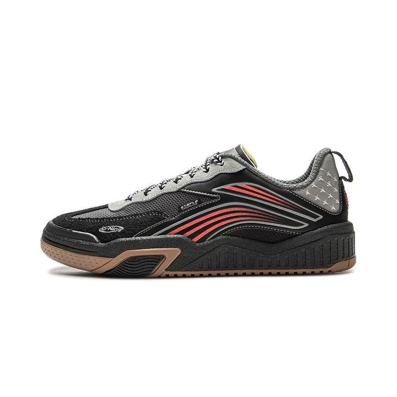 Li-Ning Chongwen x STAPLE Collab Men & Women Low-Top Casual Shoes Black Silver Fox Grey AECV019-1 43