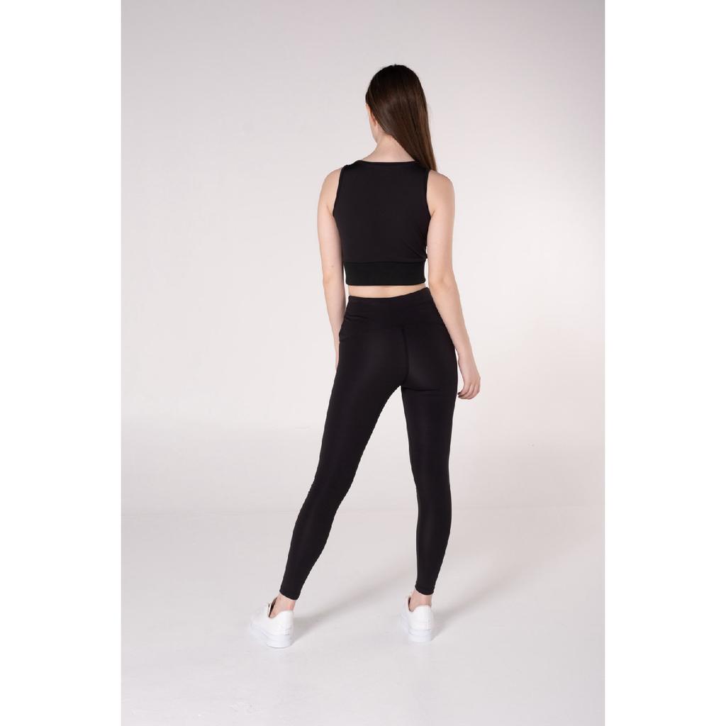 Schwarzer Damen-Sport-BH mit Rundhalsausschnitt