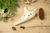TNG Ocarina [AltoCAC  12-Hole  Emerald] High-Quality Ocarina for Tube Play (Includes Strap) Glazed Finish with Ocean Wave Pattern (White)