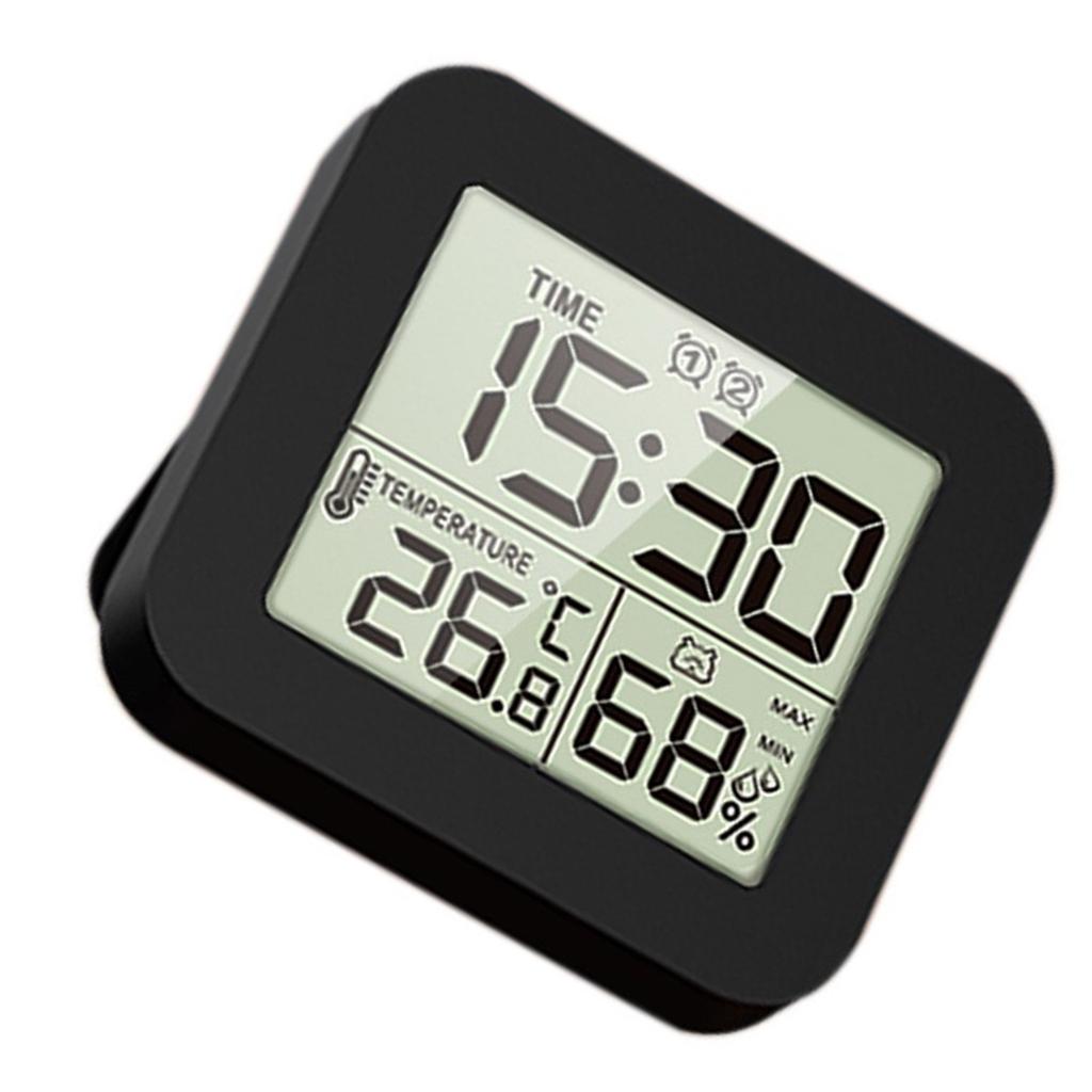Portable Digital Alarm Clock with Temperature Humidity Reading Multifunctional Desk Clock for Home Heavy Sleeper Alarms