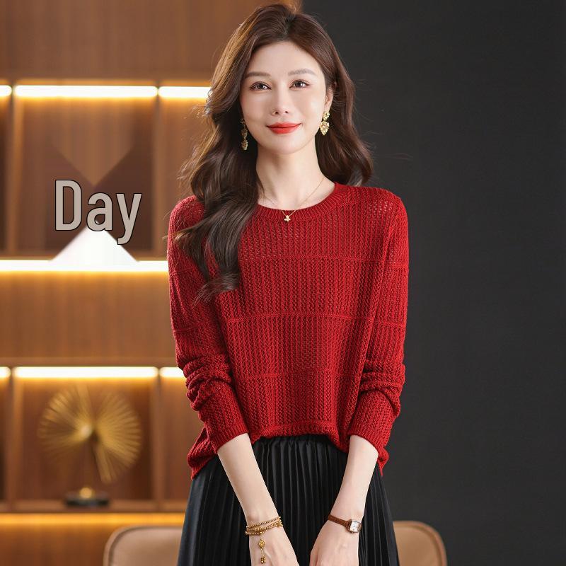 2025 Women's Hollow Knit Autumn Sweater: Slimming, Fashionable & Elegant