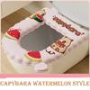 Durable Capybara Seat Ring Toilet Seat Cover Washable Extra Handle Toilet Pad Mat Waterproof Toilet Lid Cushion for Bathroom