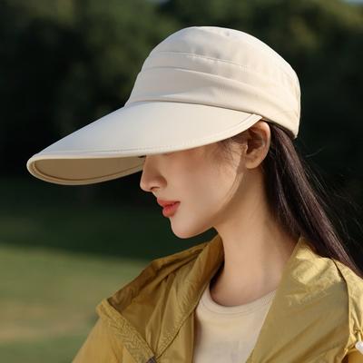 Sun Hat Children'S Extended Brim Temperament Simple Cap Outdoor Sunshade Sunscreen Cap Breathable And Small Face