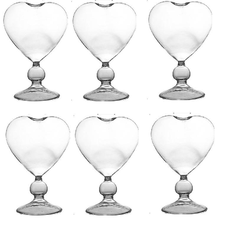 

6 шт./лот бокал для вина в форме сердца, новинка, коктейльные стаканы, барная посуда, уникальные подарки на День святого Валентина с надписью «Я люблю тебя» для нее 270ml