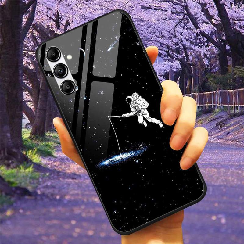 Tempered Glass Phone Case For Samsung A34 A14 A54 5G Cover For Galaxy A13 A137F A24 M54 A8 Plus Hard Back Bumper A 54 GalaxyA34