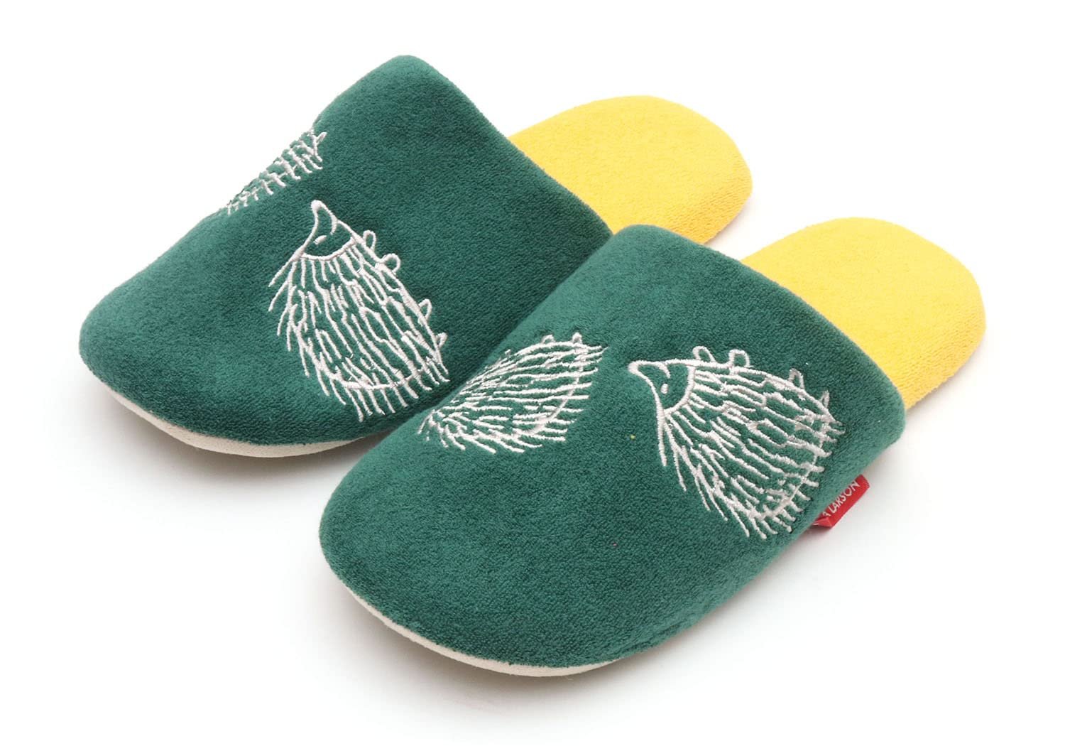 

Lisa Larson Running Hedgehog Soft Pile Slippers (Size L, Green)