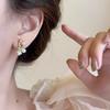 Light Luxury Exquisite Retro Temperament Cross Micro Inlaid Pearl Stud Earrings Niche Design High Sense Versatile Commuter Earrings