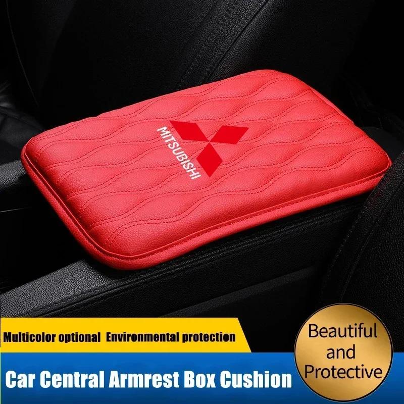 Car Armrest Box Pad Leather Cushion Mat For Mitsubishi Ralliart ASX Galant Mirage Montero L200 EVO Xpander Triton Accessories