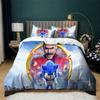 Movie Sonic Duvet Cover Sets 3D Printing Bedding Set 3Pcs Ultra Soft Breathable Cartoon Duvet Cover for Boys Girls
