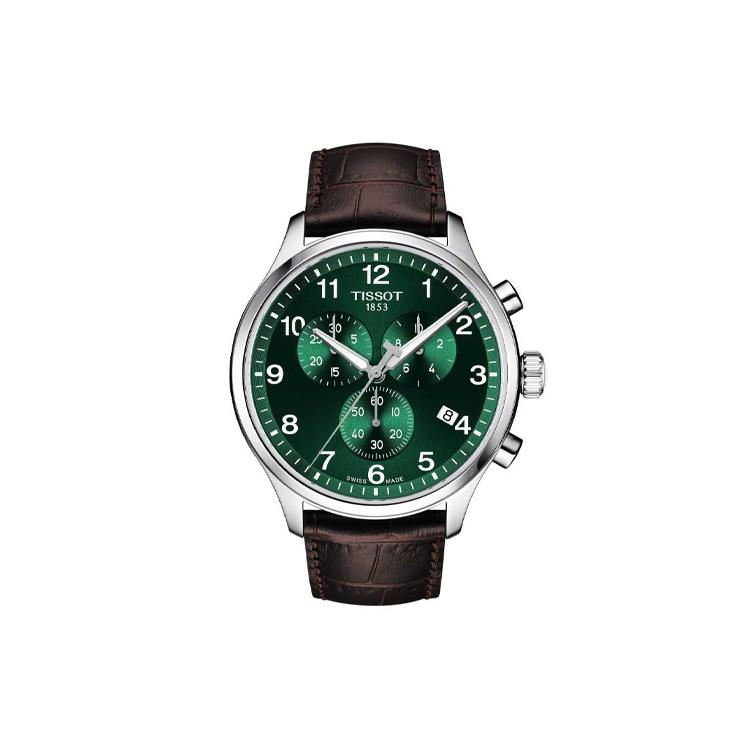Tissot Soko Kollektion Quarzwerk Wasserdichte Unisex-Uhr 45mm Grünes Zifferblatt Edelstahlgehäuse T116.617.16.092.00