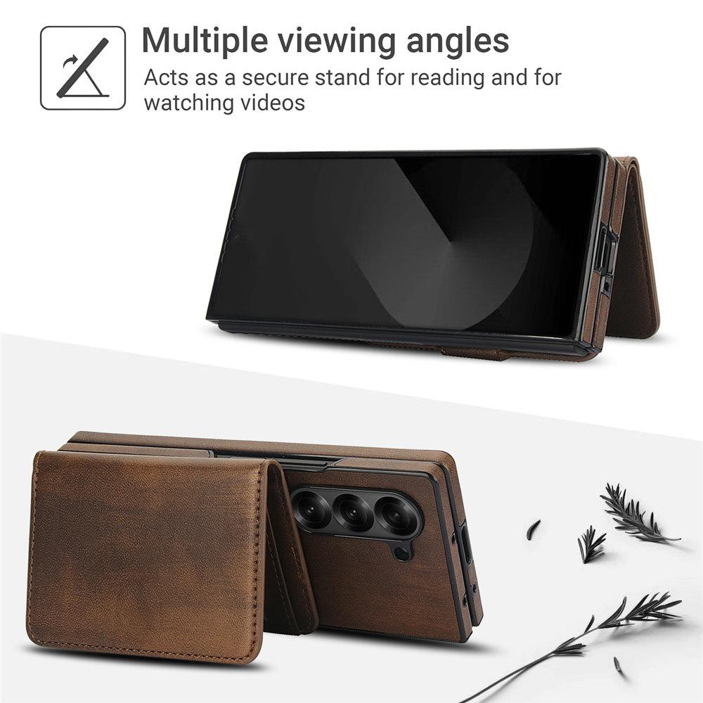 Dla Magsafe Ładowanie 2 w 1 Odpinane Skórzane Etui Portfelowe Dla Samsung Galaxy Z Fold 6 Fold 5 Fold 4 3 Magnetyczne Etui na Telefon na Karty