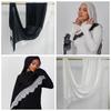 Long Hijab Scarf Sunscreen Thin Large Shawl Breathable Lace Edge Headscarf Clothing Accessories