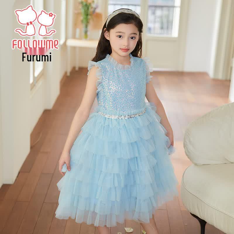 Fuluomi Girls' Summer Sweet Mesh Princess Dress