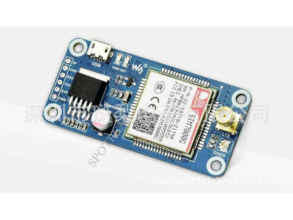 Raspberry Pi SIM7000G NB-IoT/Cat-M/2G/GNSS Communication Expansion Board