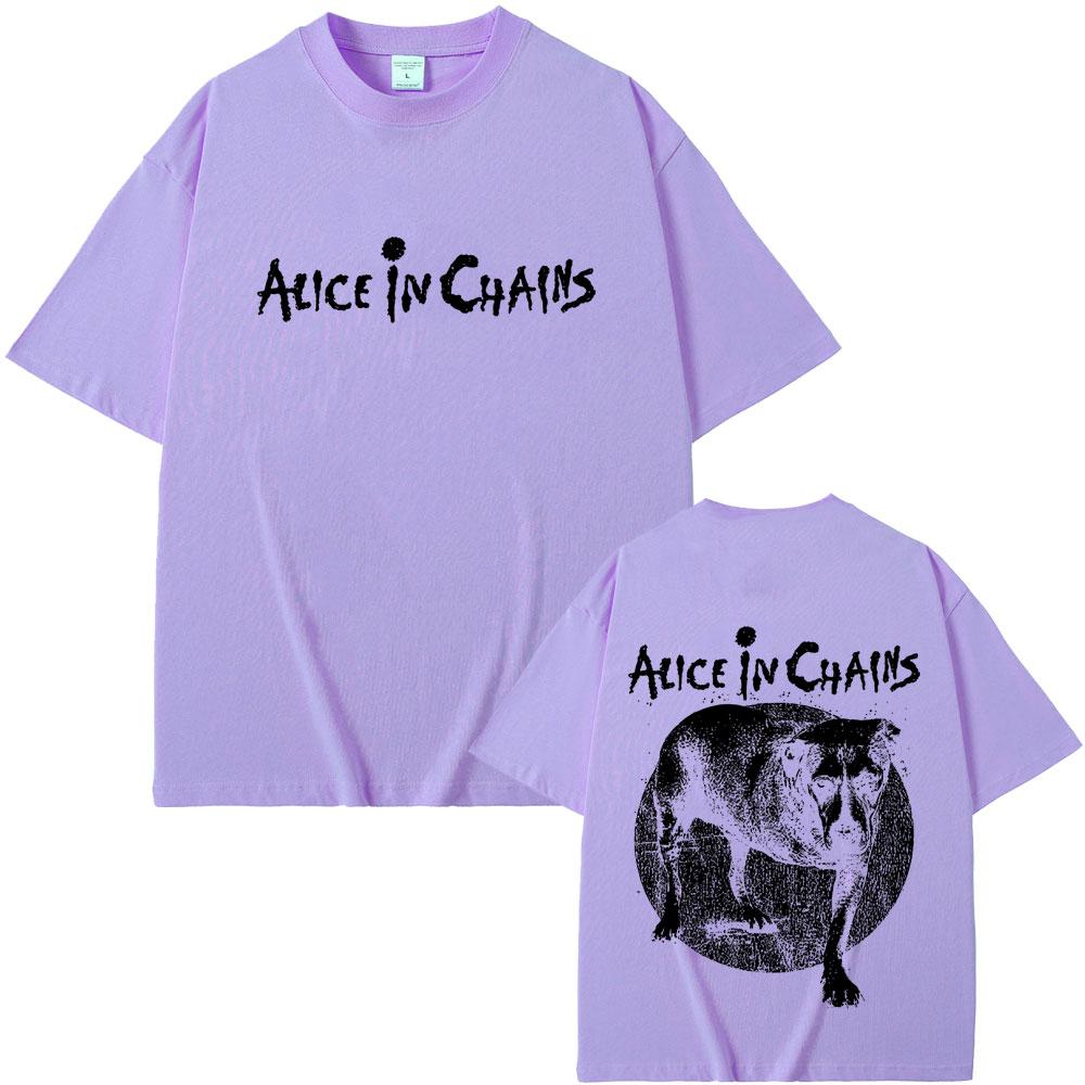 Rock Band Alice In Chains Double Sided Graphic Tshirt Summer Men Women Casual High Quality Cotton Tshirt Male Vintage T Shirts