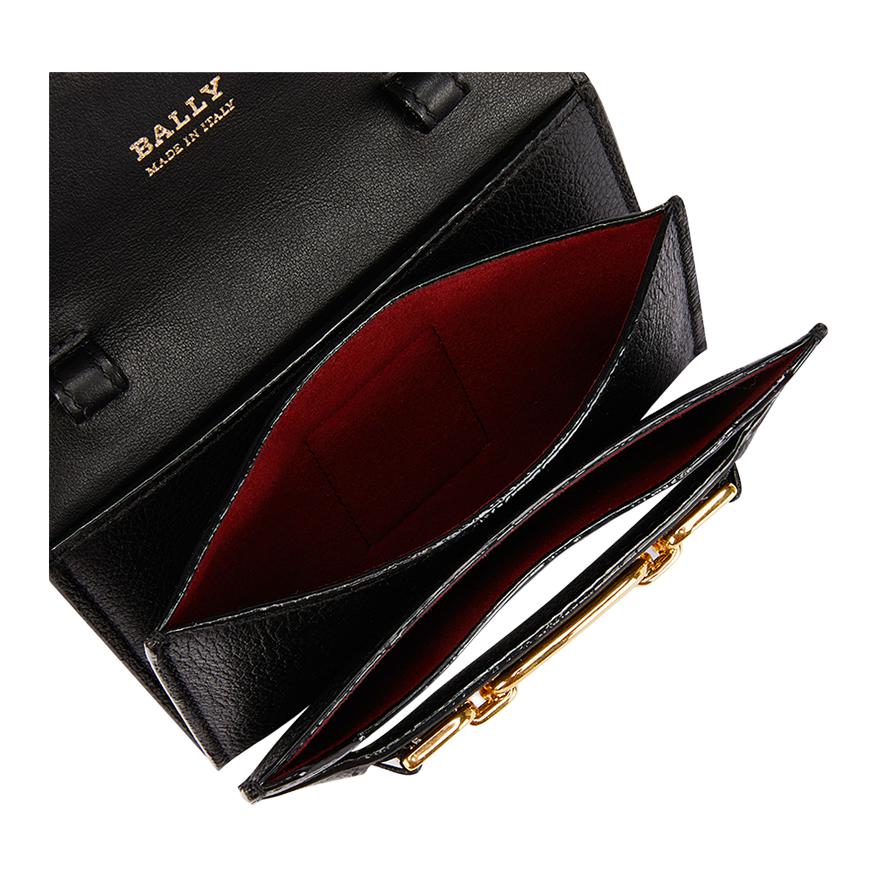 Bally Classic Solid Color Commuter Fashion Flap Leather Chain Crossbody Shoulder Bag Women Bags Black 6237095