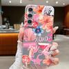 Pink Cartoon Pattern Floral Case For Samsung Galaxy A57 A56 A55 A54 5G A37 A36 A35 A34 A17 A16 A15 A14 Leather Texture Silicone Cover