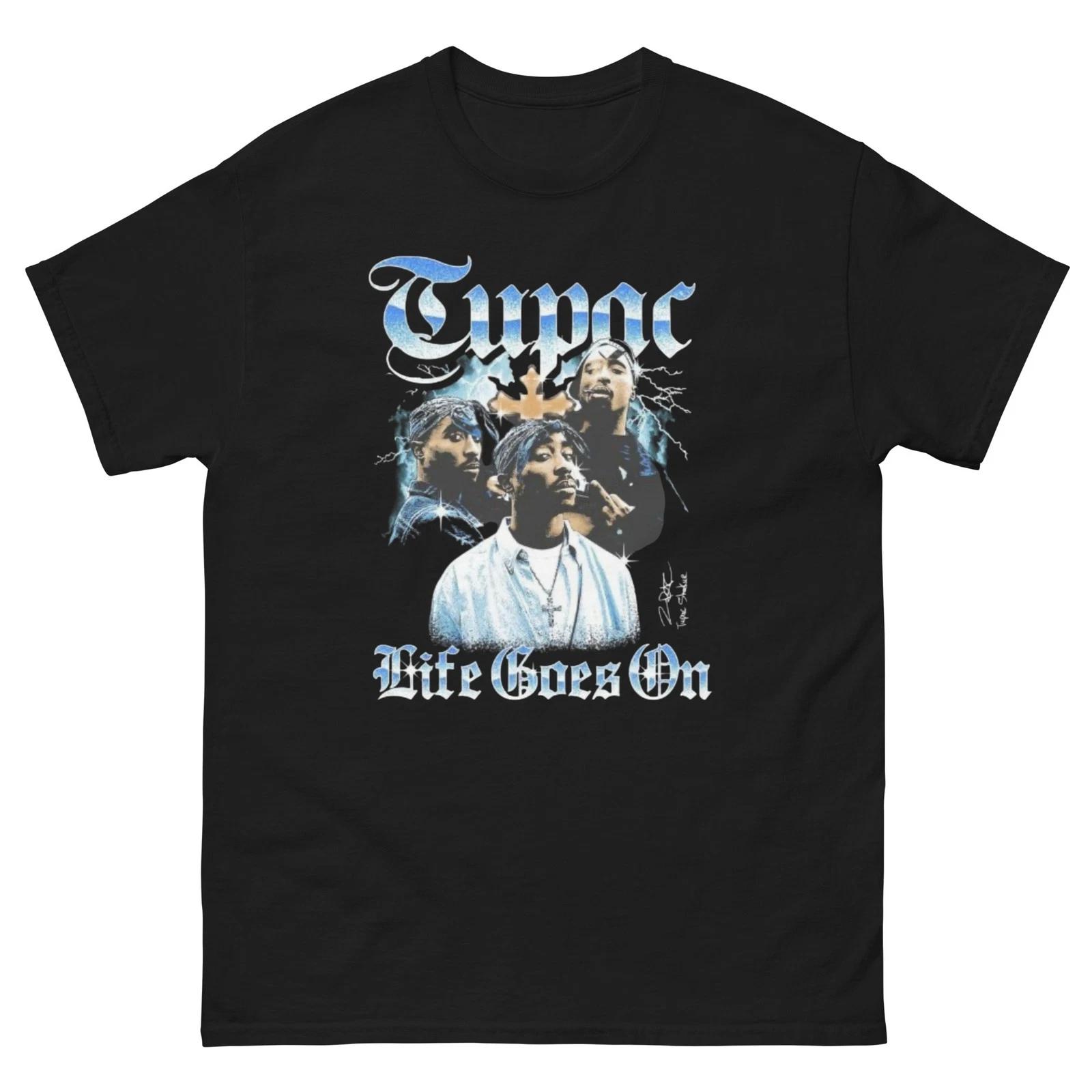 

2. Pac Thug.Life Винтажная футболка для рэпа 90-х Хип-хоп футболка Y2K Графический стиль 2XL