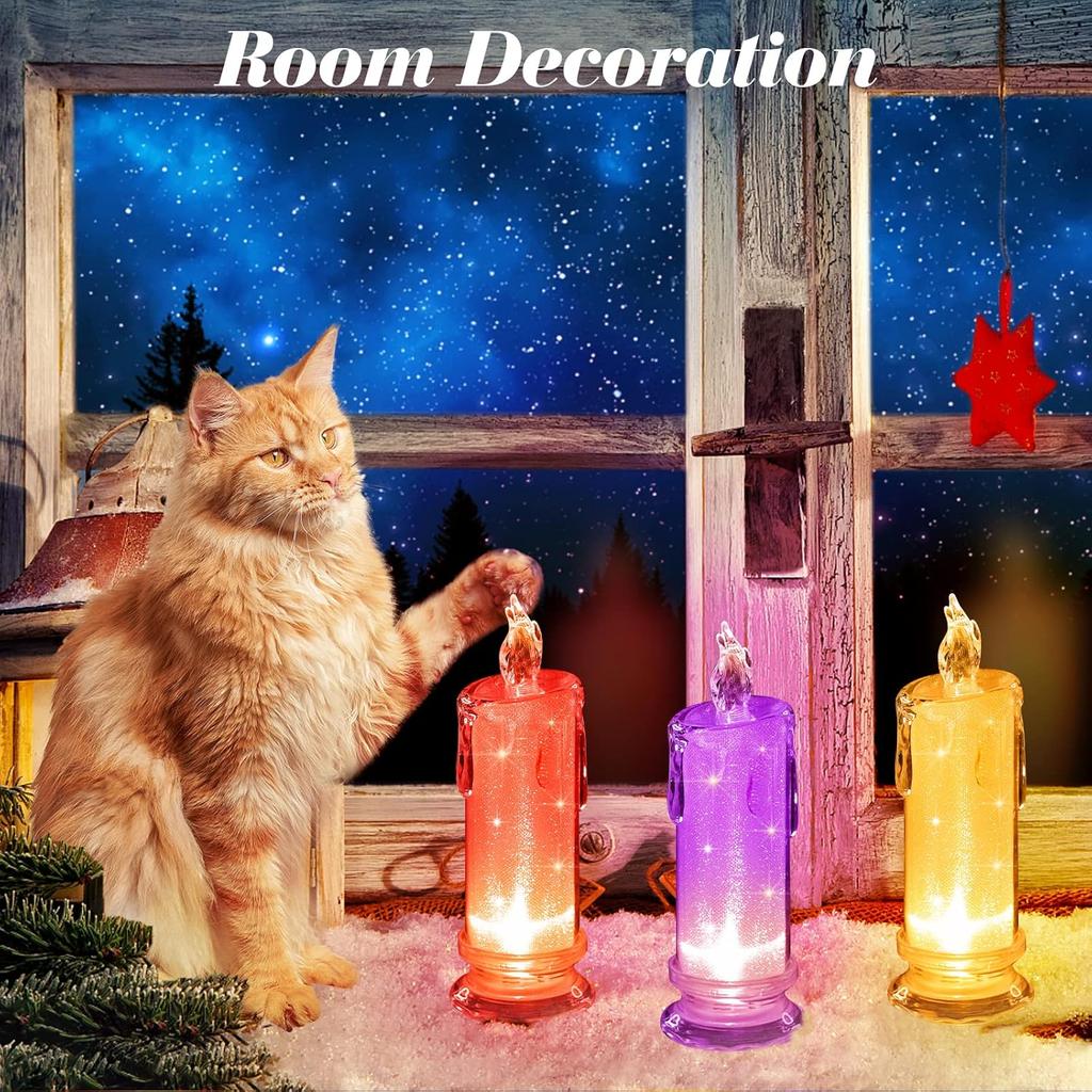 4PCS White LED Candles,Flameless Pillar Candle,Battery Operated Candles/Fake Candle, Velas Artificiales para Decoracion for Valentine Wedding