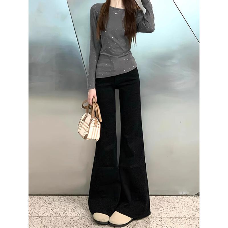 

Plus Size Fleece-Lined Flare Jeans for Women - Autumn & Winter Slimming Pear Shape Pants L