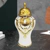 Ceramic Ginger Jar Vase Porcelain Canister Container Ornament with Lid for Centerpiece Display
