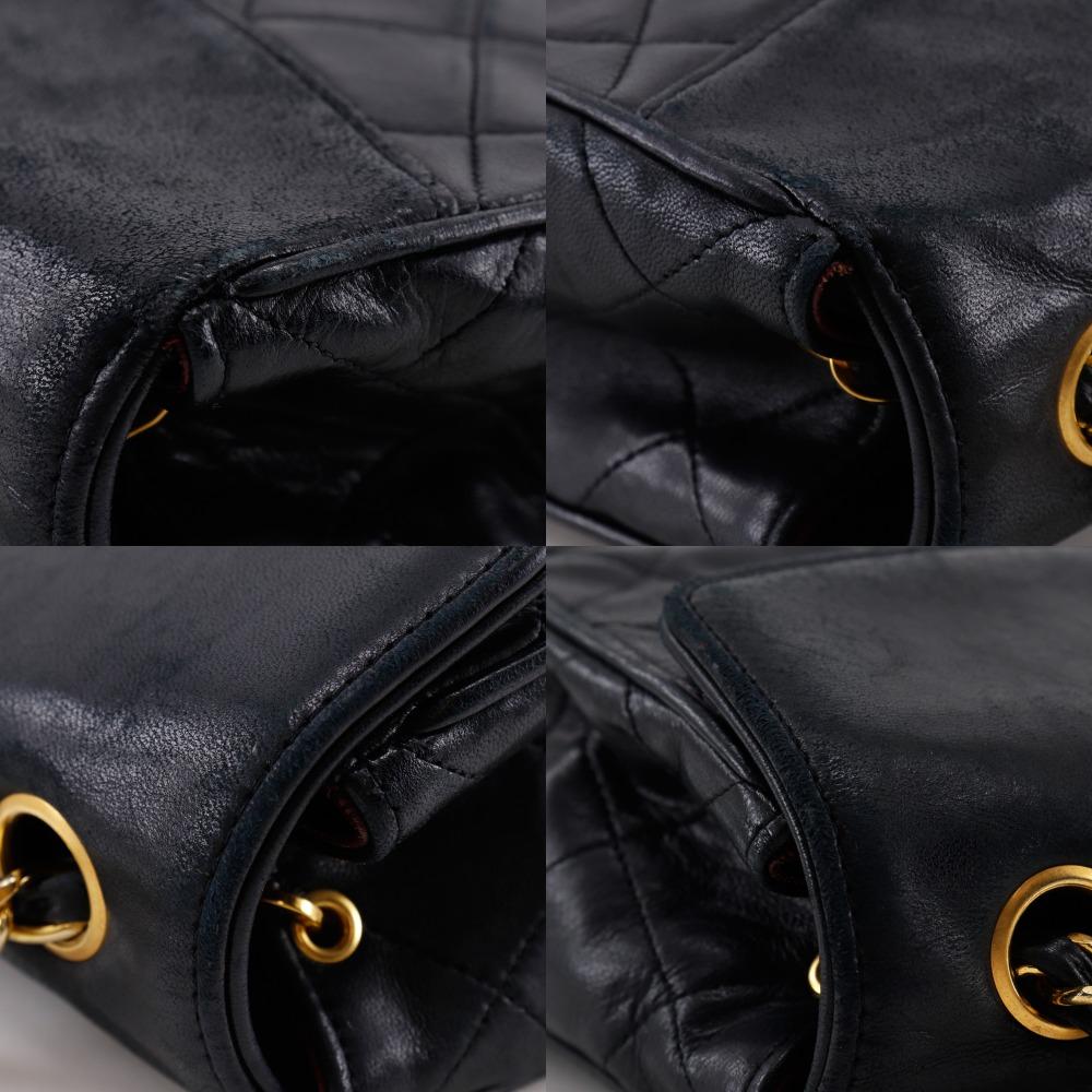 CHANEL Matelasse Shoulder Bag ChainShoulder vintage black lambskin Women Used