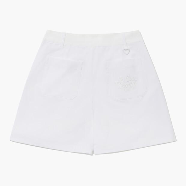 LECOQ GOLF Women'S Double-Pleated Culotte Shorts _White Gr222Lsp43