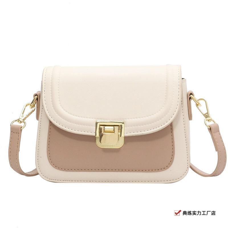 This Year's Popular Fashion Contrasting Color Small Square Bag Women's New High-end Messenger Bag Popular Versatile Shoulder Bag