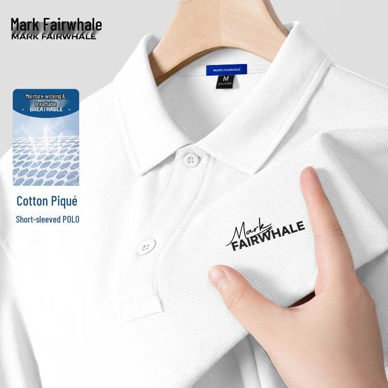 MARK FAIRWHALE Men s Letter Print Pique Polo Shirt 3XL