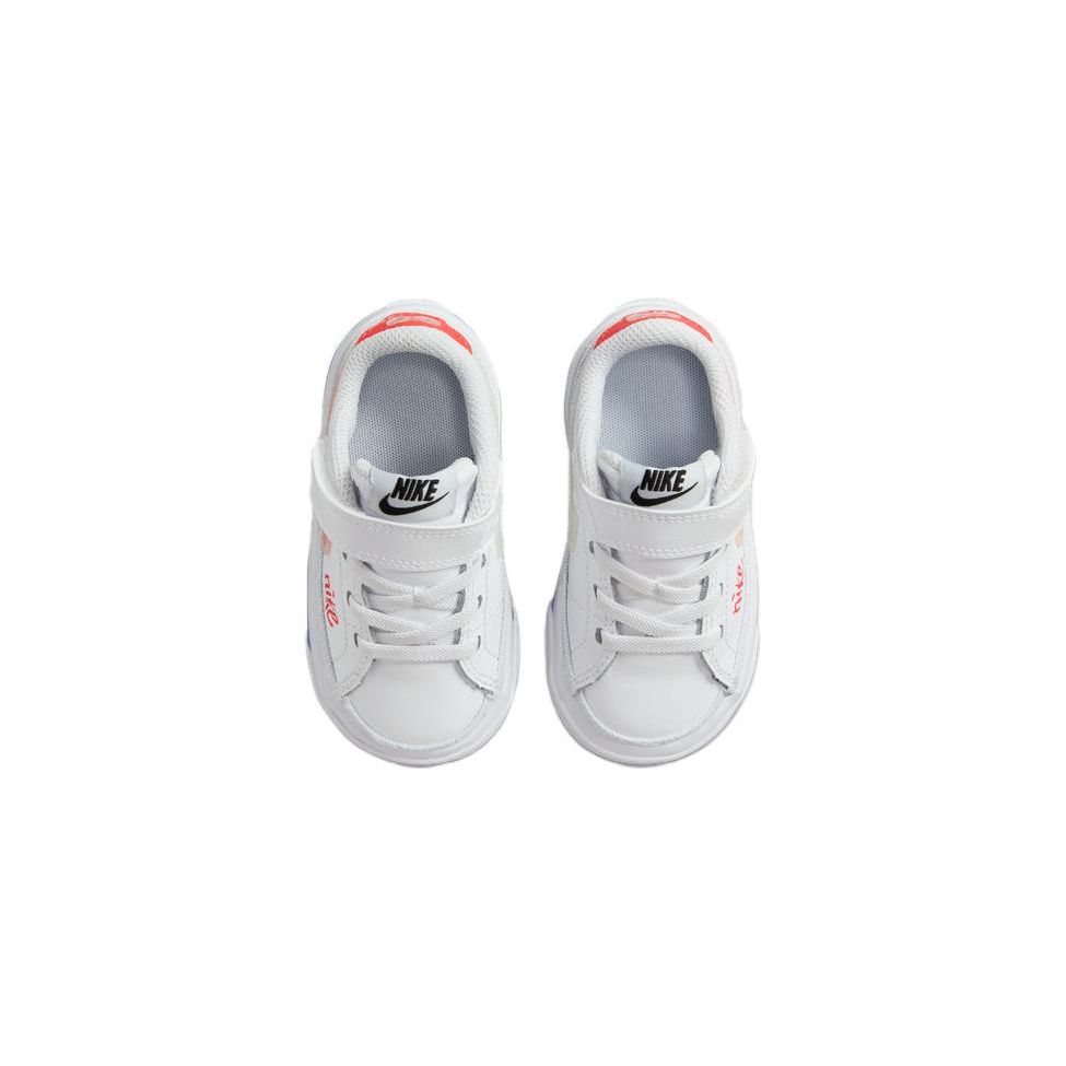 Nike Court Legacy Durable Non-Slip Low-Top Walking Shoes Baby Shoes White Red FB7781-100