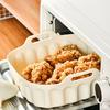 Square Silicone Air Fryer Liner with Handles Non-Stick Reusable Baking Mat for Oven & Microwave Dishwasher Safe Heat-Resistant Air Fryer