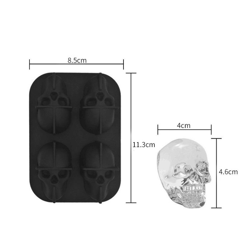 Silicone Skull Ice Grid Four Silicone Ice Grid Mold Skull Halloween Ice Mold Bar DIY Mold