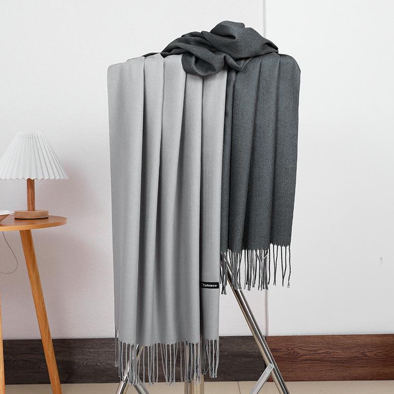 Women's Double-sided Wool Cashmere Scarf Shawl: New High-end Autumn/Winter 2026 Style