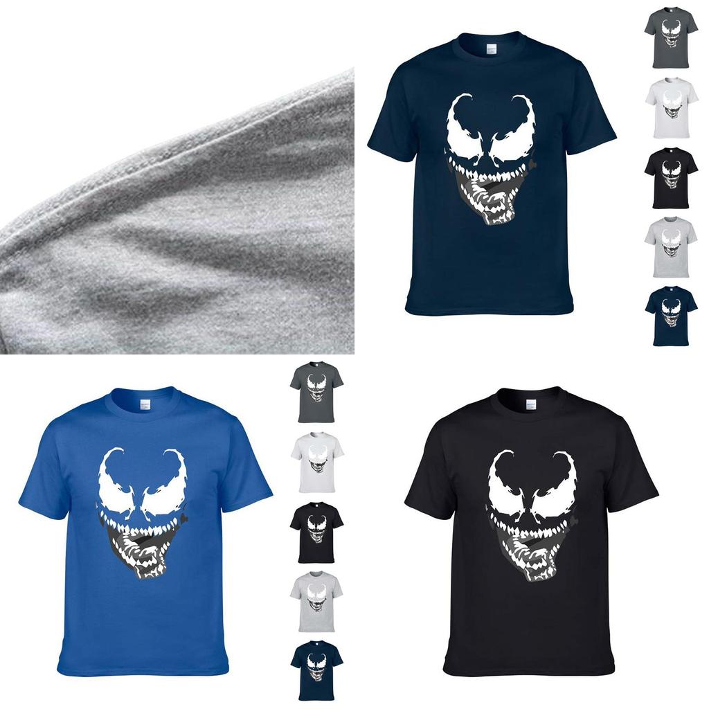 Cotton Blend Comic Movie Venom Print T-shirt For Men And Women**