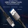 USB3.2 10Gbps Cable USB A To Type-C 3.2 Data Transfer USB C SSD Hard Disk Cable 3A 60W Quick Charge 3.0 Charge Cable