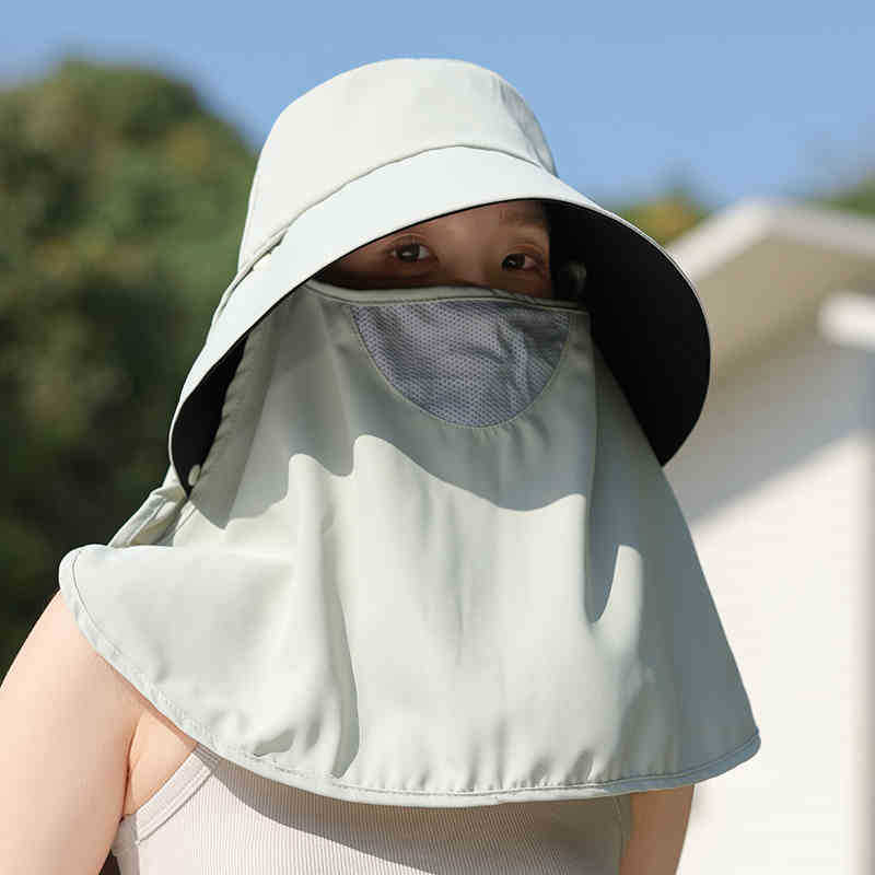 

Sunscreen hat summer visor UV protection sun hat cycling UV protection mask beekeeper sun hat M（56-58cm） світло-зелений колір