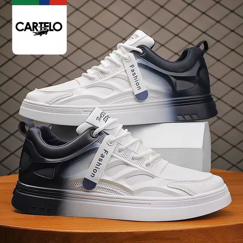 

Мужская обувь, новые весенние универсальные дышащие белые туфли градиентного цвета, повседневная модная обувь на плоской подошве 44