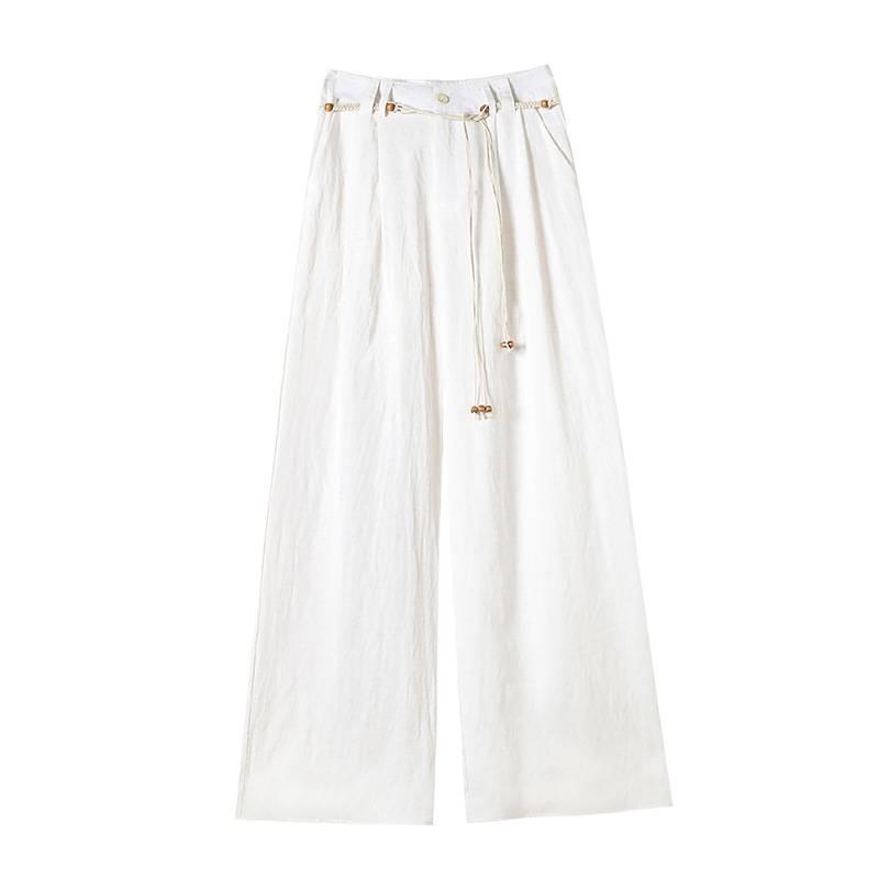 Summer 2026 Ice Silk Cotton-Linen Wide-Leg Sun Protection Pants - Women's Casual Thin Yamamoto Style