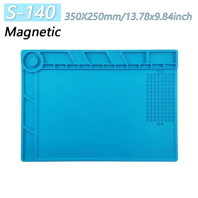 Magnetic Mat Silicone Work Mat Soldering Station Mat Heat Resistant 932°F Anti-Static for Electronic Phone Laptop Watch Repair
