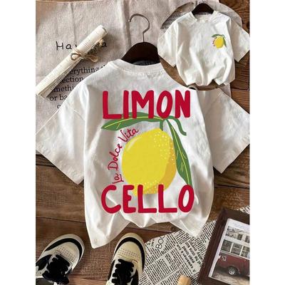 Kreatives Zitronenfrucht-Cello-Muster T-Shirt Damen Sommer Bequeme Oberteile Weiche T-Shirts Baumwolle Allround-Damen Kurzarm