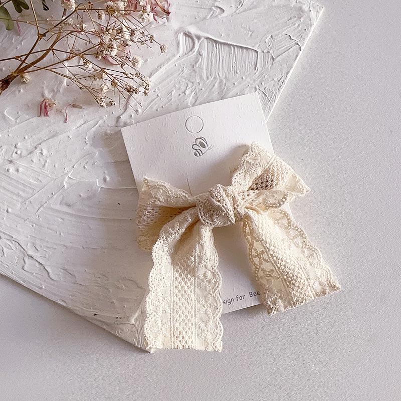 Скандинавский Ретро Цветочный Кружевной Бант Набор Заколок для Волос для Детей