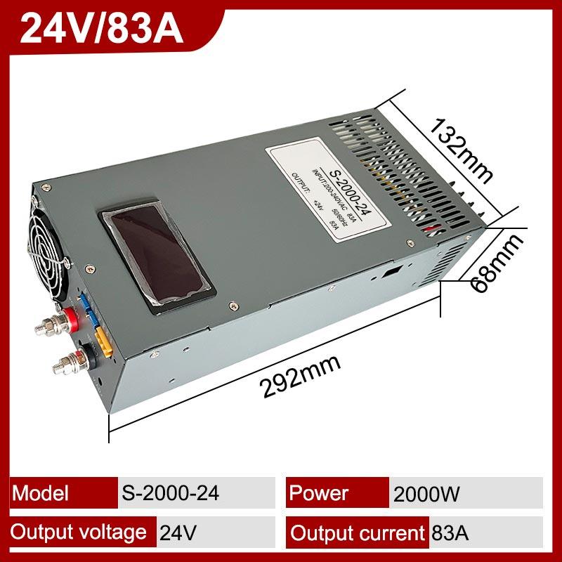 1000W 1500W 2000W 3000W High Power Switching Power Supply 220V to 12V 24V 36V 48V AC Supply Adjustable With Display Transformer