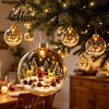 Warm Light Seasonal Ornaments Glowing Clear Christmas Ball Ornament Up Story Decoration with LED Decorative Garland Accents Light Mini Holiday Scene